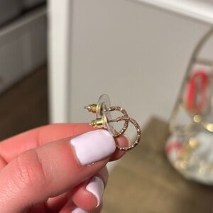 Rose Gold Textured Hoop Earrings